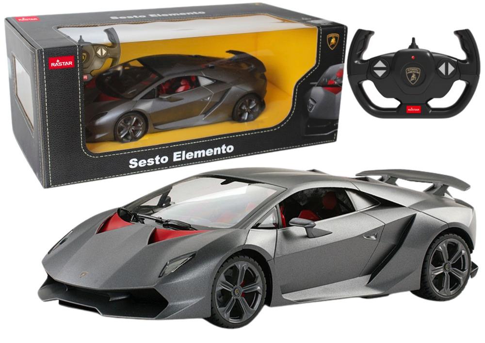 Op afstand bestuurbare raceauto - Lamborghini Sesto - grijs - 26x13x7 cm