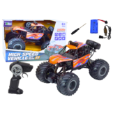 Op afstand bestuurbare monstertruck - oranje - 44x29x28 cm - licht en geluid