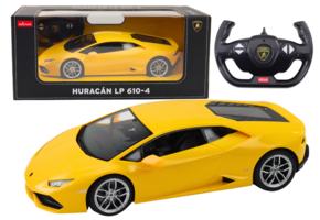 Op afstand bestuurbare raceauto - Lamborghini Huracan - geel - 32x13x12 cm