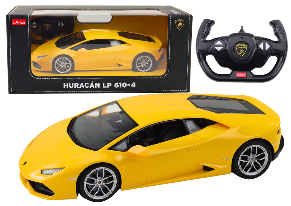 Op afstand bestuurbare raceauto - Lamborghini Huracan - geel - 32x13x12 cm