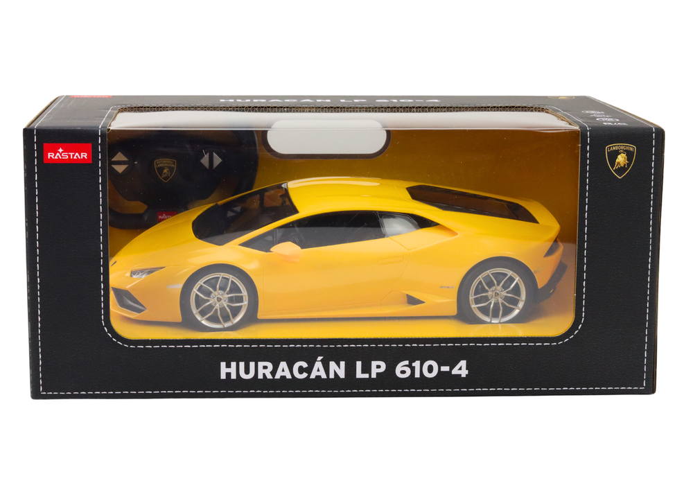 Op afstand bestuurbare raceauto - Lamborghini Huracan - geel - 32x13x12 cm