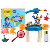 Speeltafel - blauw - 4-in-1 - 35x30x25 cm