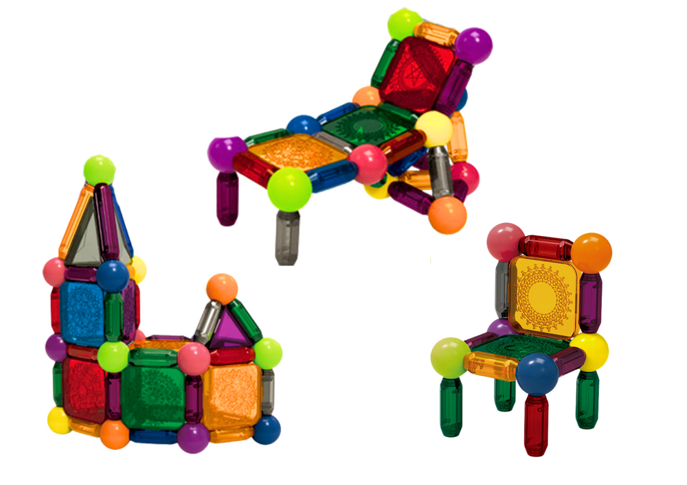 Magnetische bouwstenen - 80 stuks - emmer verpakking - inclusief verlichting