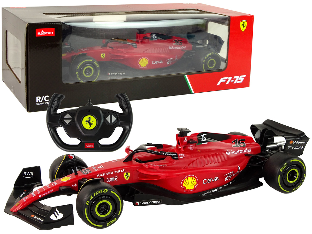 Op afstand bestuurbare raceauto - Racing Ferrari F1 Rastar - rood - 47x11x16 cm