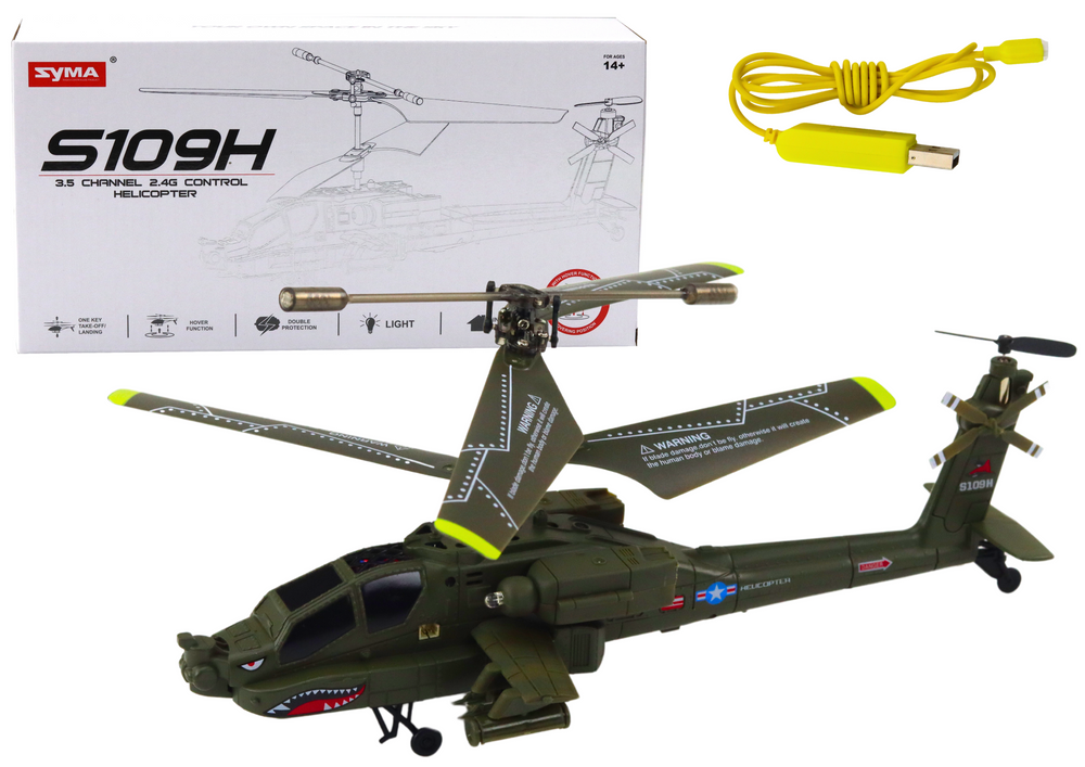 Rc helicopter - Apache model - groen - 3.5 kanalen