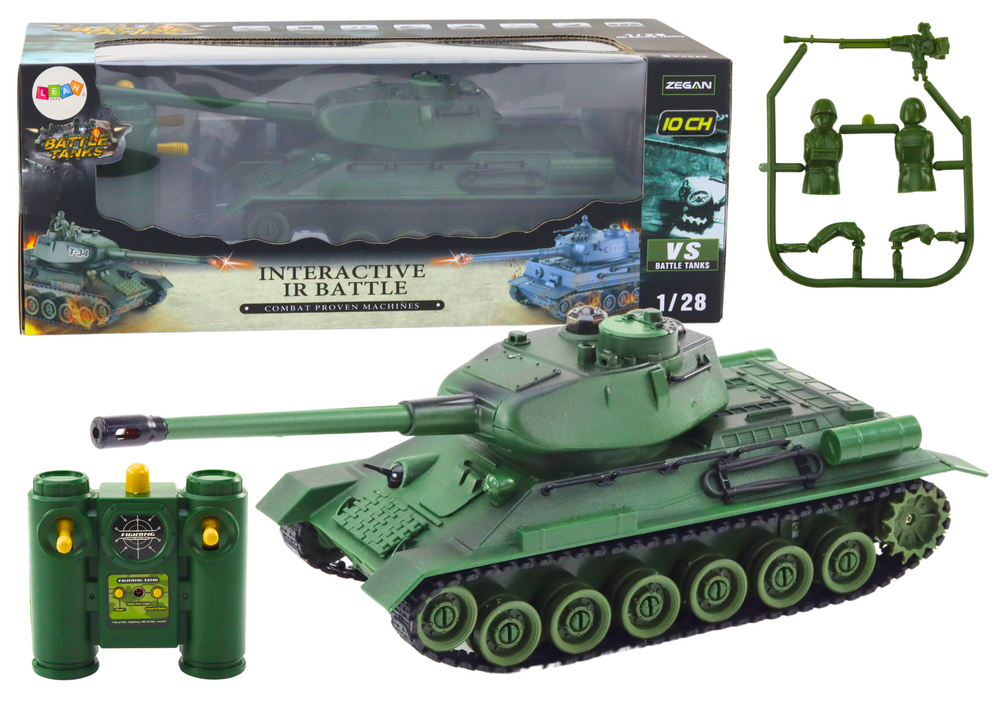 Op afstand bestuurbare tank - groen - 35x13x11.5 cm - infraroodsysteem