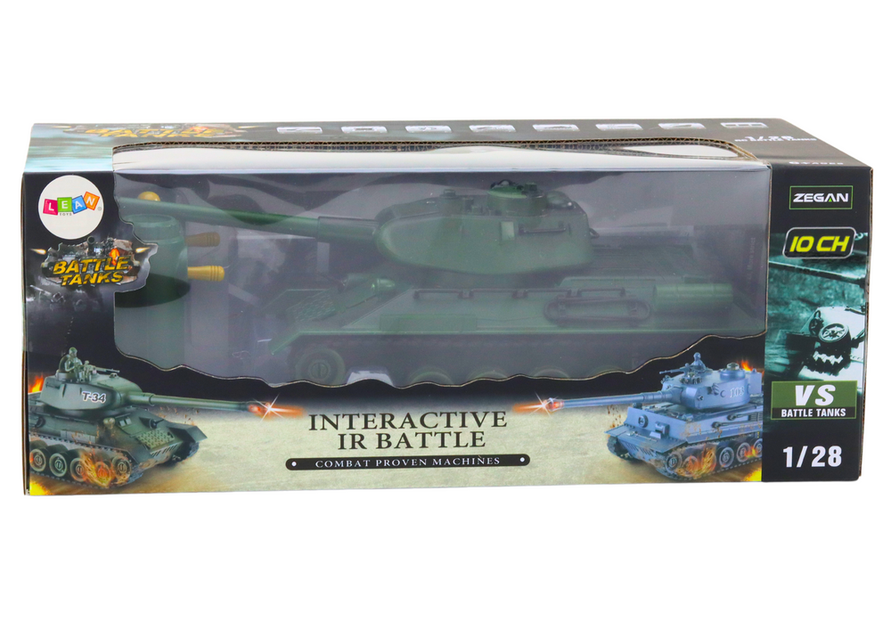 Op afstand bestuurbare tank - groen - 35x13x11.5 cm - infraroodsysteem