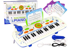Kinder piano - blauw - 37 toetsen - met microfoon