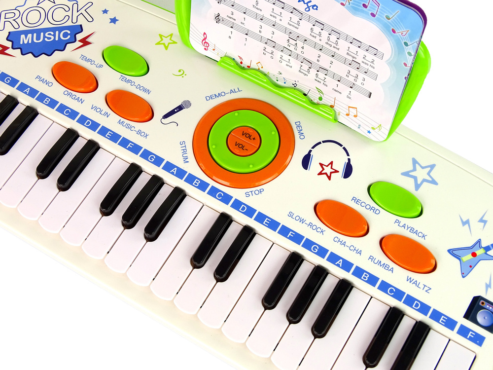 Kinder piano - blauw - 37 toetsen - met microfoon