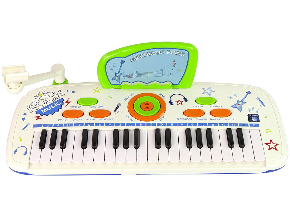 Kinder piano - blauw - 37 toetsen - met microfoon