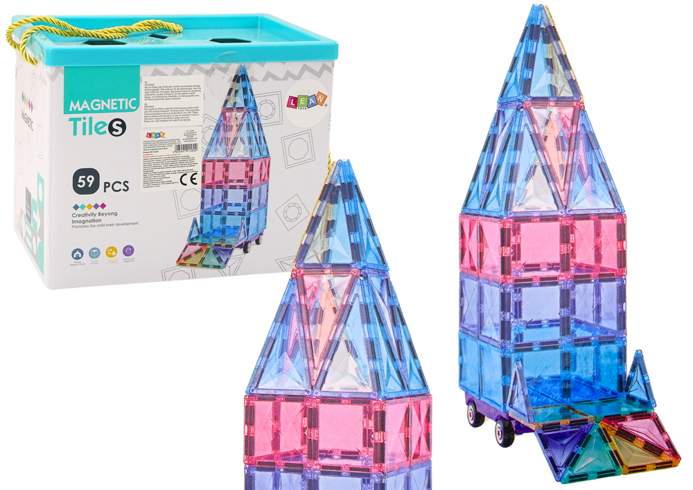 Magnetisch speelgoed - 59 stuks - praktische opbergdoos