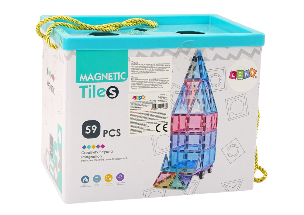 Magnetisch speelgoed - 59 stuks - praktische opbergdoos