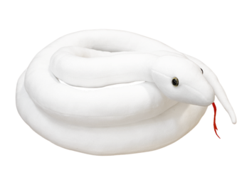 Knuffel slang - wit - 300 cm x 35 cm x 20 cm