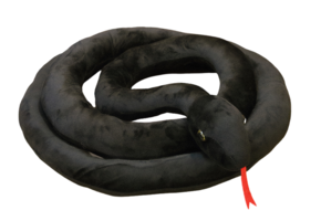 Knuffel slang - zwart - 300 cm x 35 cm x 20 cm