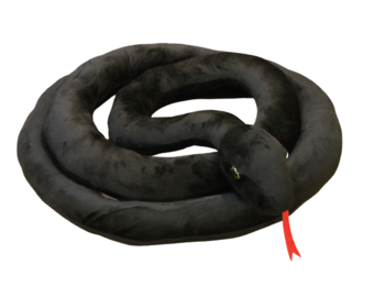 Knuffel slang - zwart - 300 cm x 35 cm x 20 cm