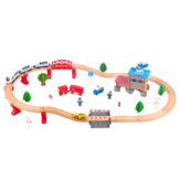 Houten treinbaan - 88-delig - inc accessoires