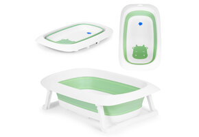 Opvouwbaar bad - anti-slip - kleurveranderende plug - 81x49,5x22 cm - groen