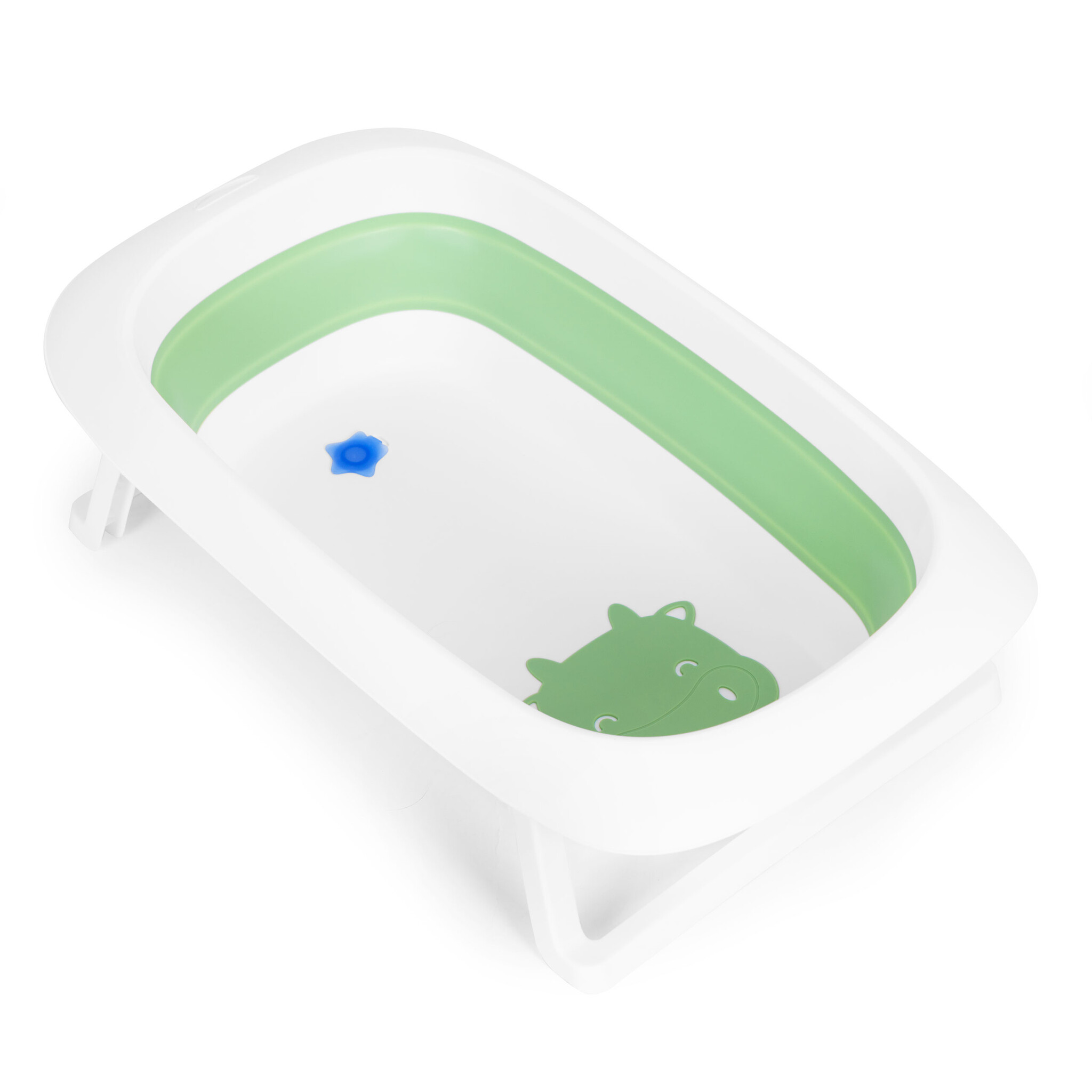 Opvouwbaar bad - anti-slip - kleurveranderende plug - 81x49,5x22 cm - groen