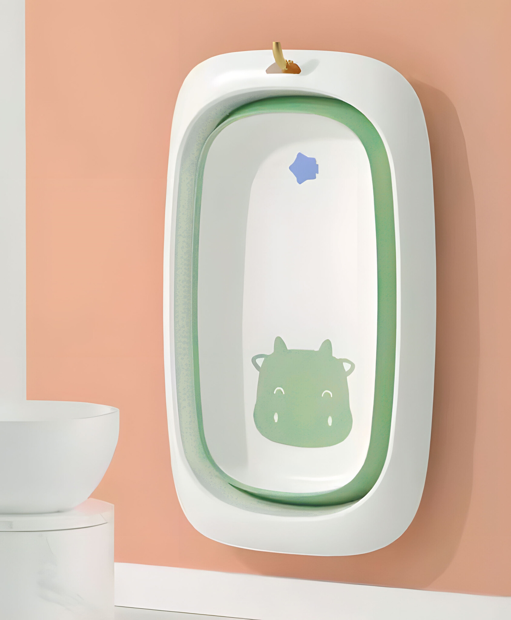 Opvouwbaar bad - anti-slip - kleurveranderende plug - 81x49,5x22 cm - groen