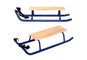 Slee - blauw - tweepersoons - beukenhouten zitvlak - 110x39x22,5 cm