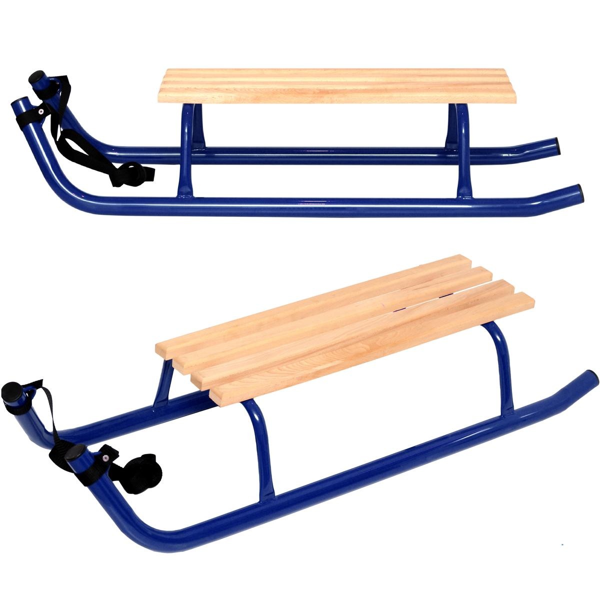 Slee - blauw - tweepersoons - beukenhouten zitvlak - 110x39x22,5 cm
