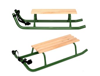 Houten slee - tweepersoons - robuuste constructie -110x39x22,5 cm