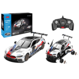 Op afstand bestuurbare raceauto - BMW M8 GTE - wit - 26x13x7 cm -