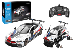 Op afstand bestuurbare raceauto - BMW M8 GTE - wit - 26x13x7 cm -