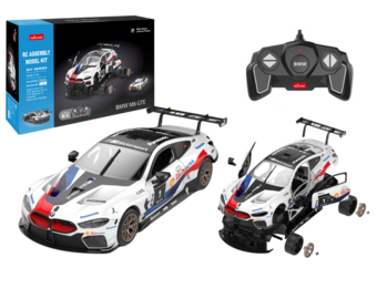 Op afstand bestuurbare raceauto - BMW M8 GTE - wit - 26x13x7 cm -