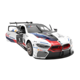 Op afstand bestuurbare raceauto - BMW M8 GTE - wit - 26x13x7 cm -