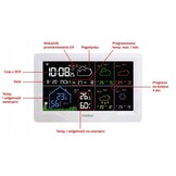 Weerstation - binnen/buiten temperatuur - luchtvochtigheid - barometer