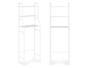 Badkamer rek - aluminium - 125x25,5x46,5 cm - 3 planken
