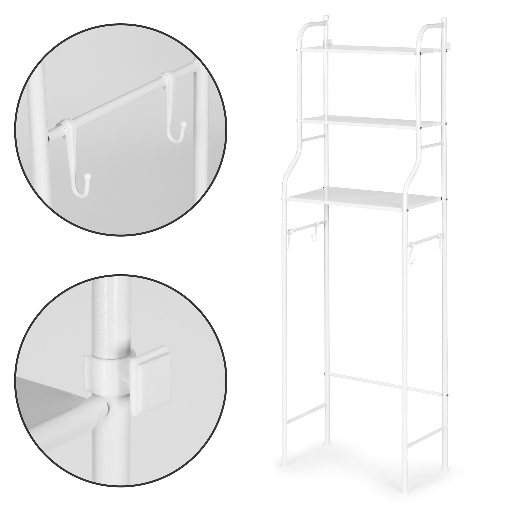 Badkamer rek - aluminium - 125x25,5x46,5 cm - 3 planken