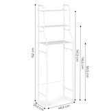 Badkamer rek - aluminium - 125x25,5x46,5 cm - 3 planken
