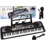 Kinder keyboard - zwart - 75x19x25 cm - met microfoon