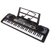 Kinder keyboard - zwart - 75x19x25 cm - met microfoon