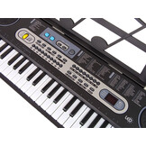 Kinder keyboard - zwart - 75x19x25 cm - met microfoon