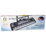 Kinder keyboard - zwart - 75x19x25 cm - met microfoon