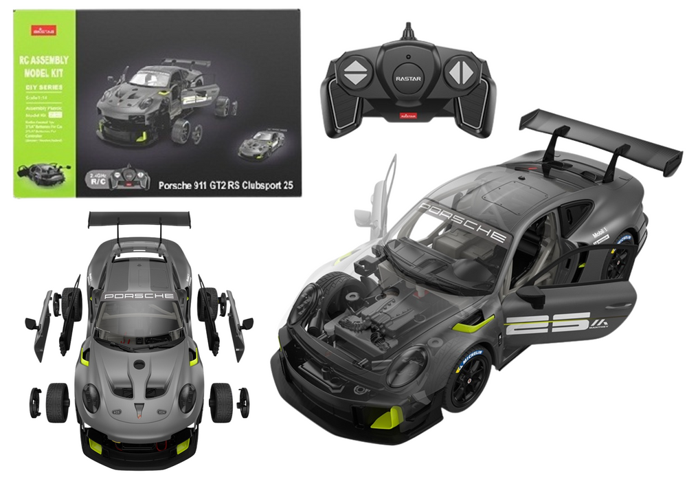 Op afstand bestuurbare raceauto - 68 elementen - Porsche 911 GT2 - 26x13x7 cm