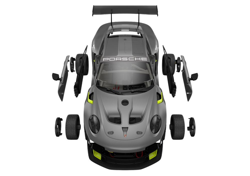 Op afstand bestuurbare raceauto - 68 elementen - Porsche 911 GT2 - 26x13x7 cm