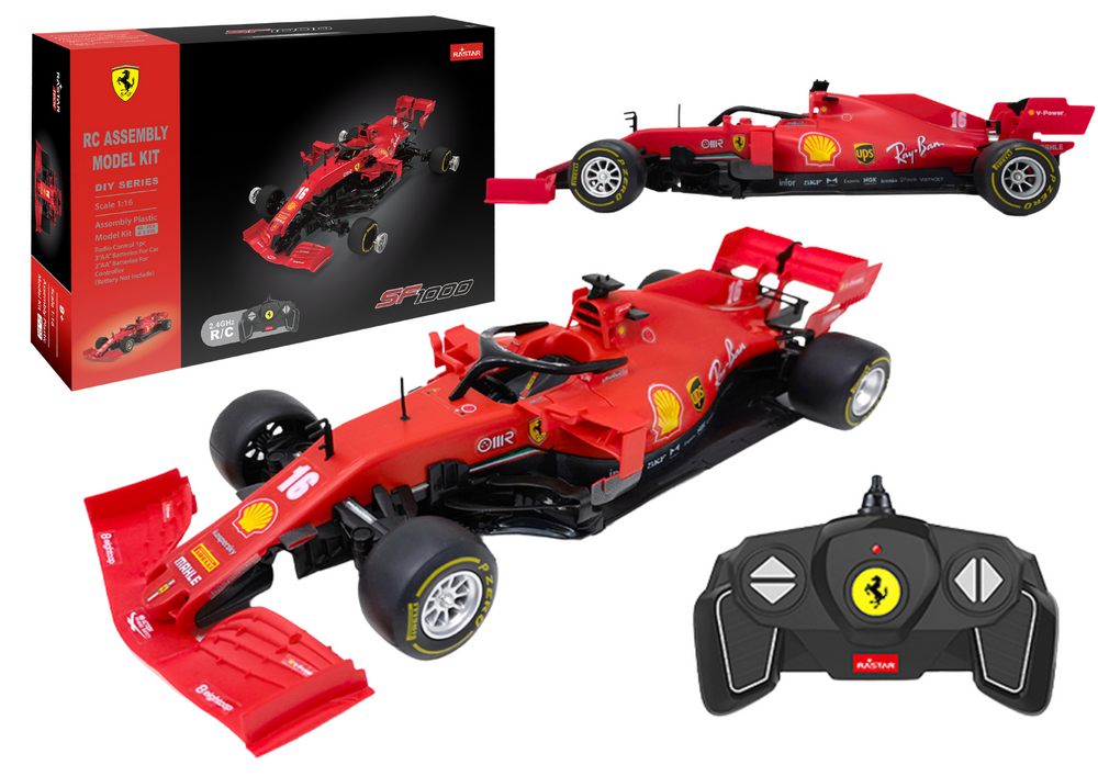 Op afstand bestuurbare raceauto - rood - 26x13x7 cm - bouwblokken