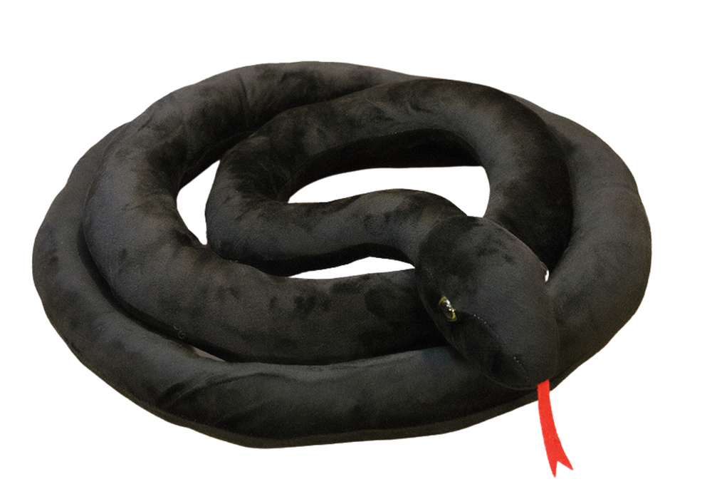 XXL Decoratieve Knuffelslang - Zwart - 3 meter - Kamerdecoratie