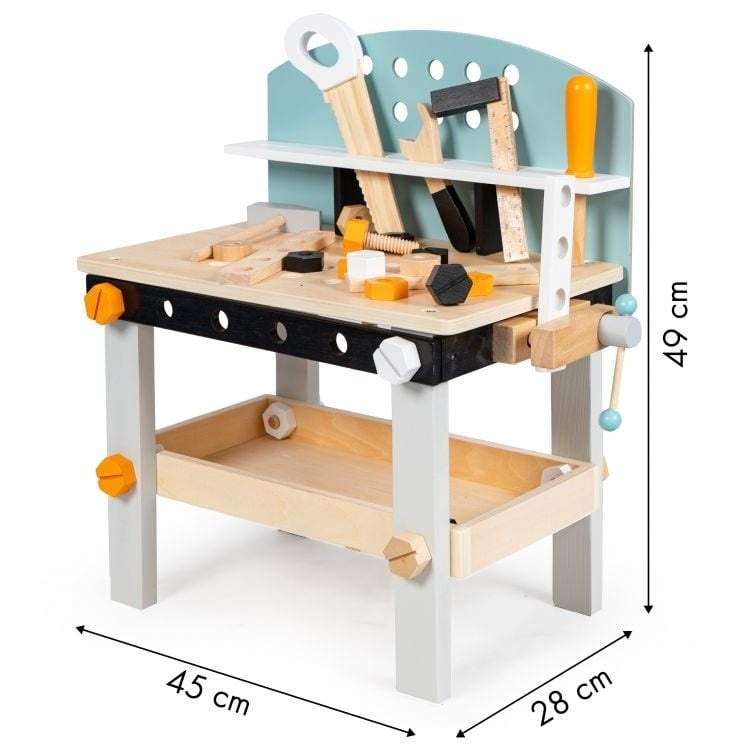 Educatieve Kinderwerkbank Hout - Compleet met Gereedschap - Motoriek Ontwikkeling 3+