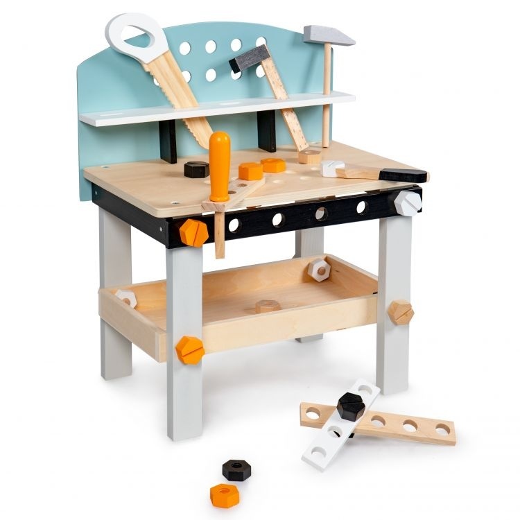 Educatieve Kinderwerkbank Hout - Compleet met Gereedschap - Motoriek Ontwikkeling 3+
