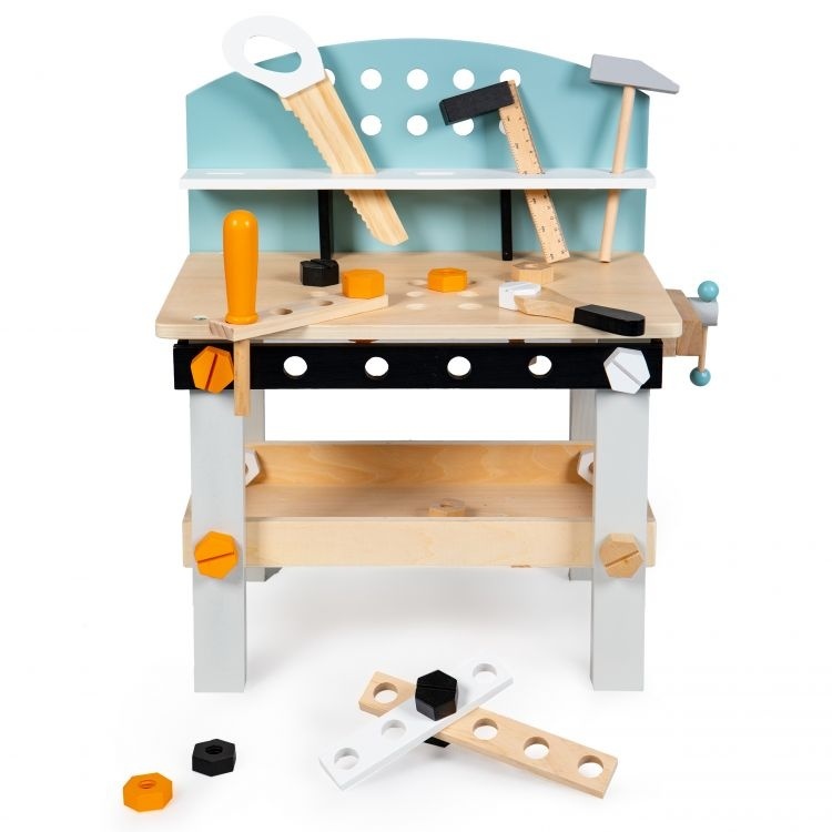 Educatieve Kinderwerkbank Hout - Compleet met Gereedschap - Motoriek Ontwikkeling 3+