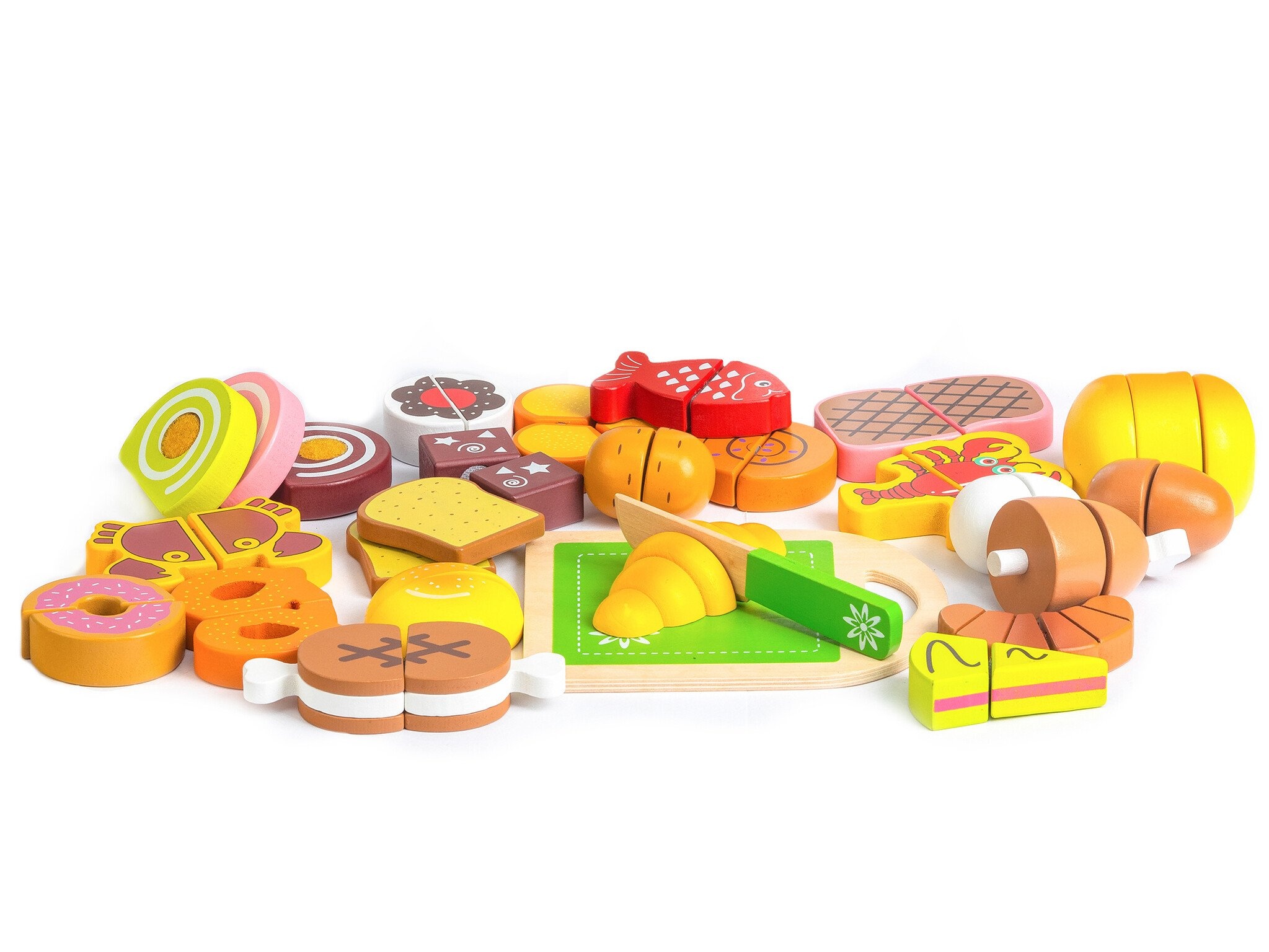 Duurzame Houten Speelkeuken Set - Complete Voedselset met Opbergbox - Vanaf 3 jaar