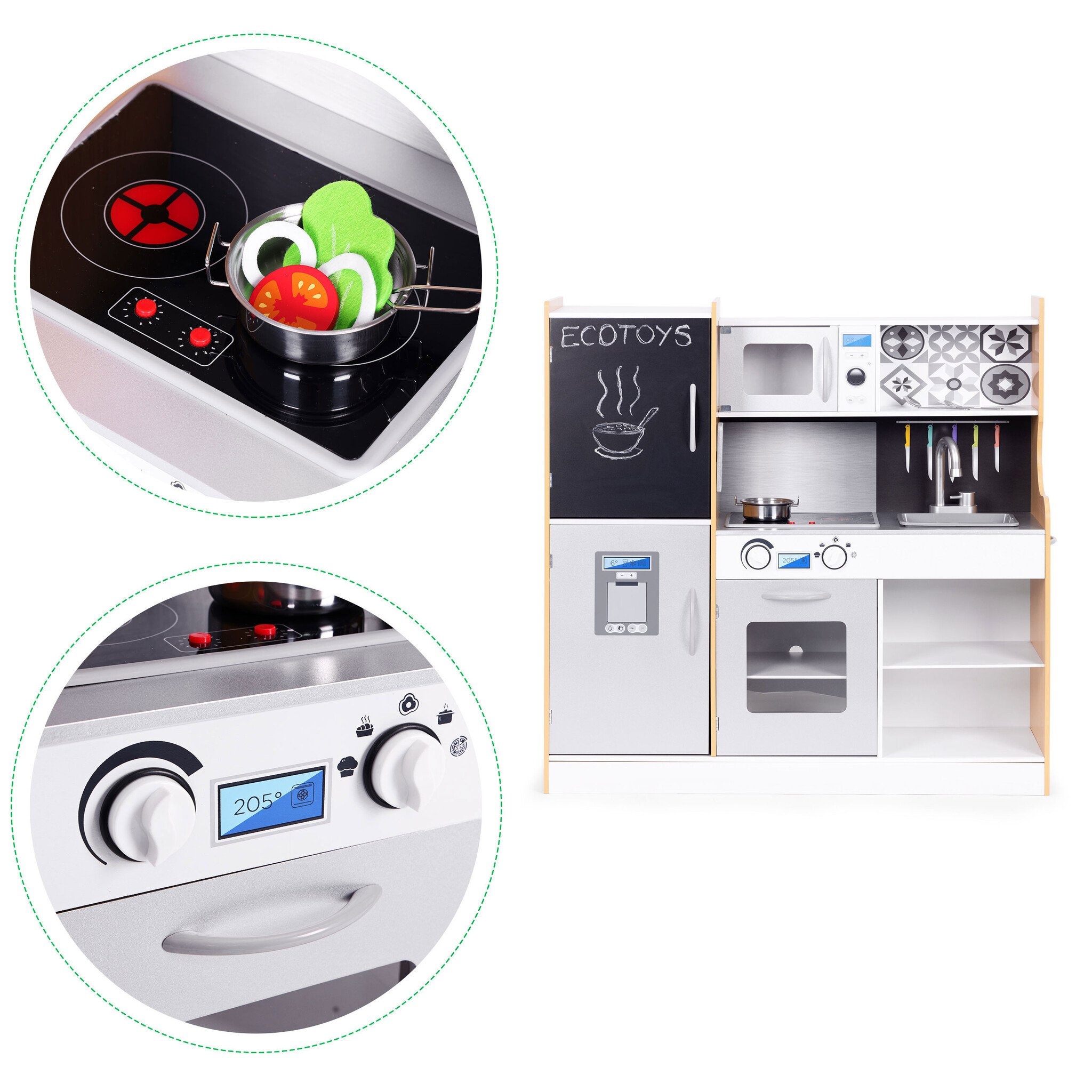 Complete Houten Speelkeuken - Interactief met Licht en Geluid - Ideaal Kindercadeau
