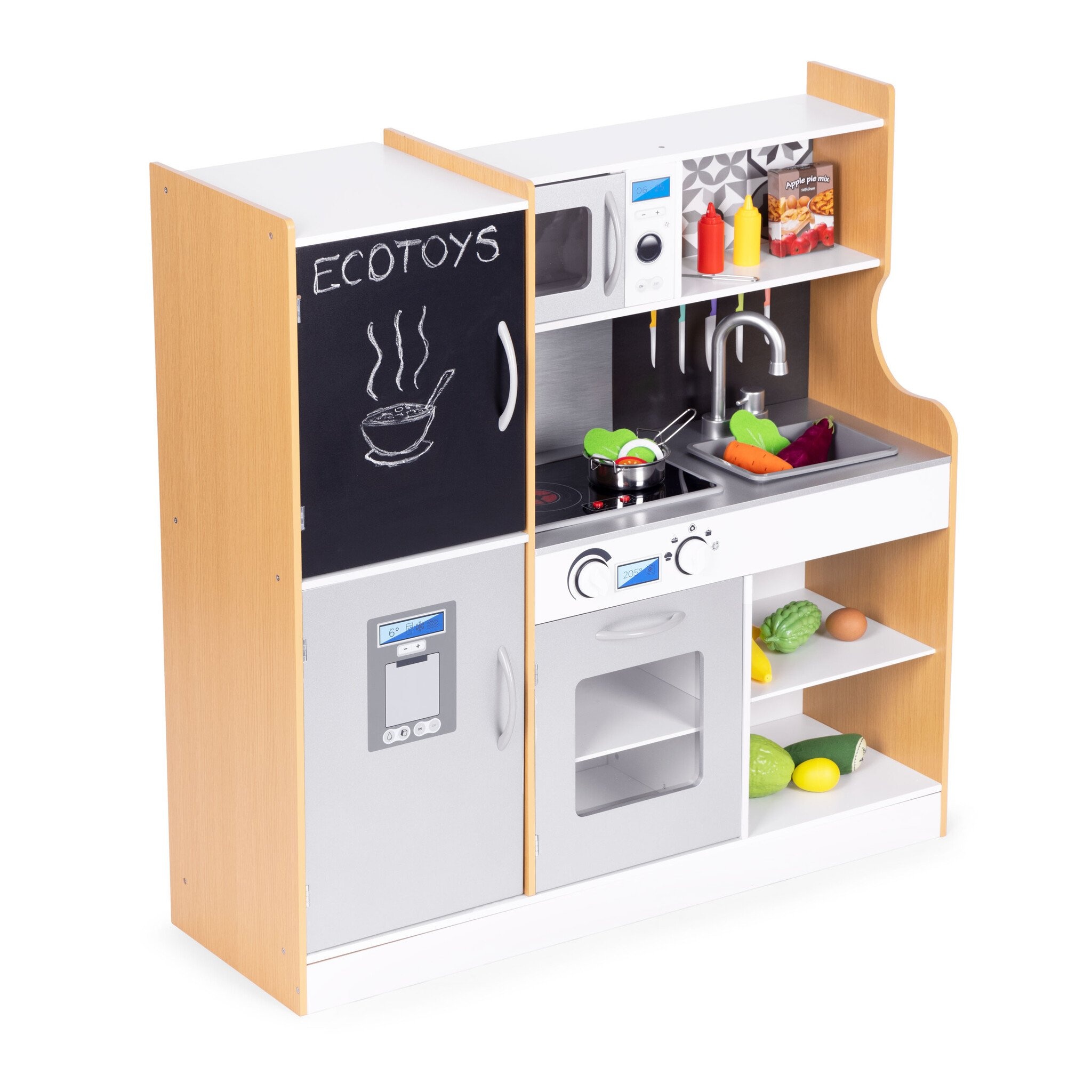 Complete Houten Speelkeuken - Interactief met Licht en Geluid - Ideaal Kindercadeau