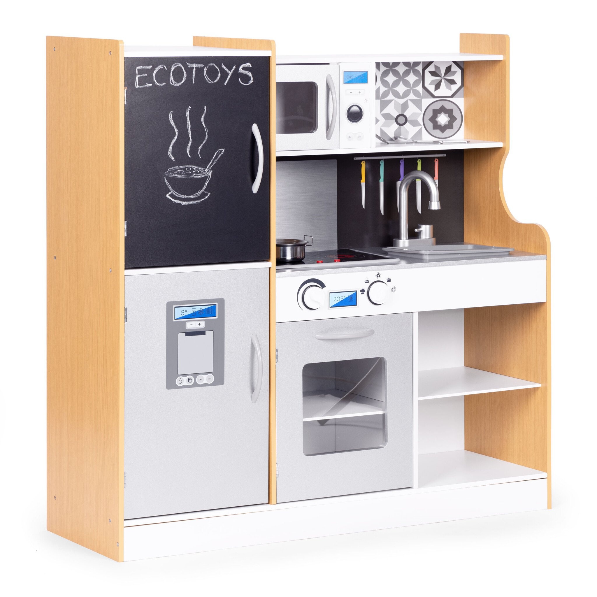 Complete Houten Speelkeuken - Interactief met Licht en Geluid - Ideaal Kindercadeau