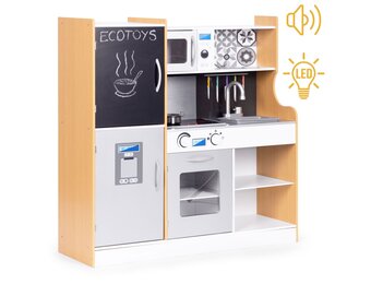 Educatieve Kinderkeuken Hout - Met Krijtbord en Accessoires - CE-gecertificeerd